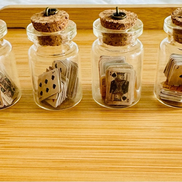 NWT Miniature Card Deck in Glass Jar with Cork Charm - QTY 1 - Picture 3 of 5